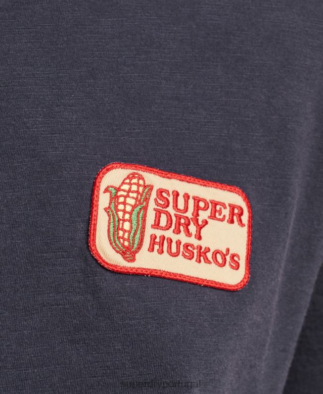 Camiseta com patch de logo dos anos 90 mulheres marinha roupas Superdry 2208H2836