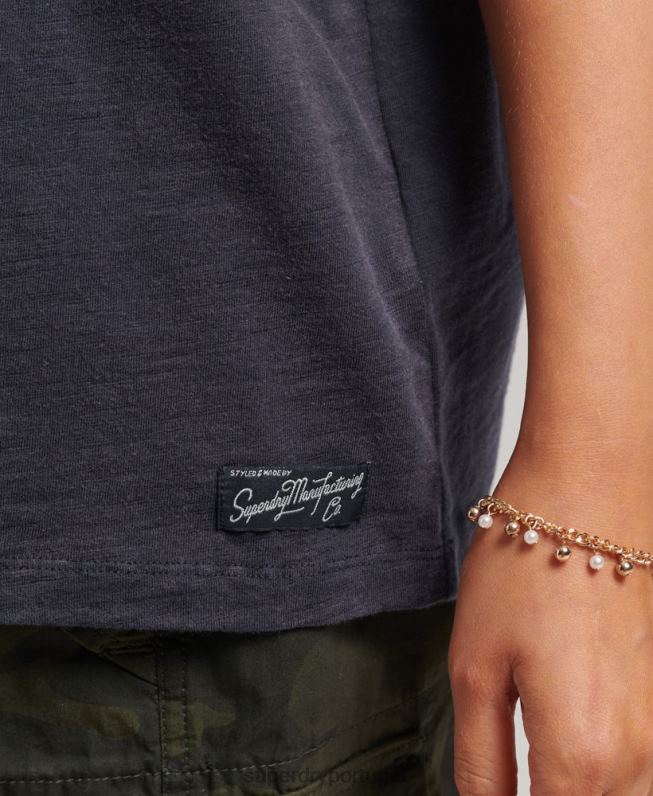 Camiseta com patch de logo dos anos 90 mulheres marinha roupas Superdry 2208H2836