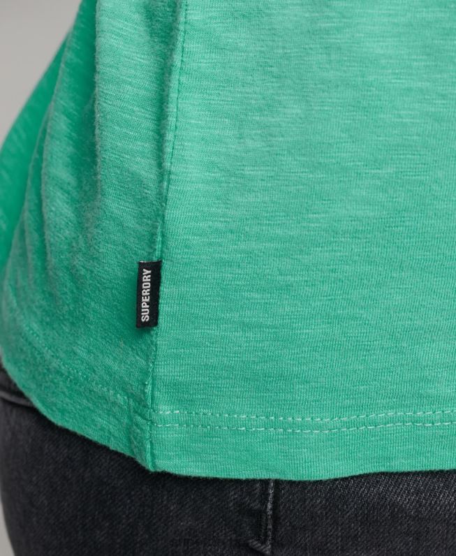 blusa de manga longa com bolso e decote em V de algodão orgânico mulheres azul claro roupas Superdry 2208H6595