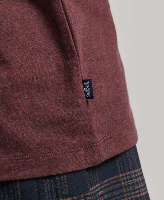 blusa de manga longa com logo essencial de algodão orgânico mulheres vermelho roupas Superdry 2208H3061