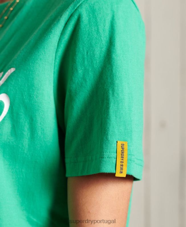 camiseta colegial cali state mulheres turquesa roupas Superdry 2208H2726