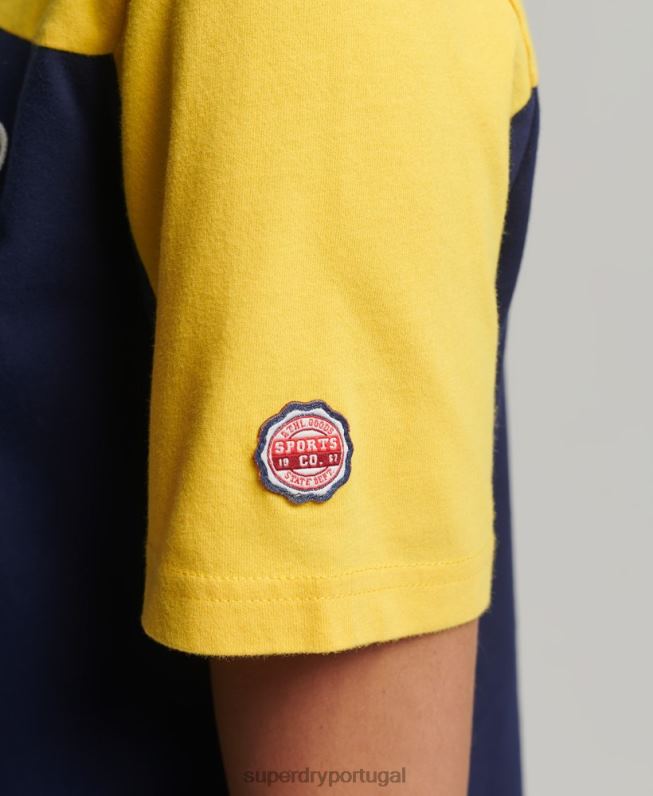 camiseta colegial com logo vintage mulheres marinha roupas Superdry 2208H6692