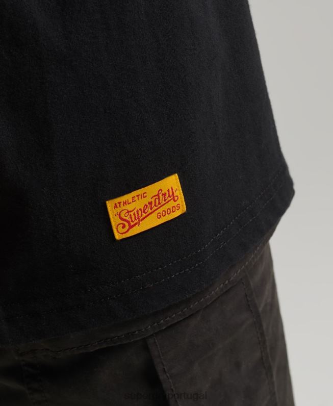 camiseta colegial vintage mulheres preto roupas Superdry 2208H6217