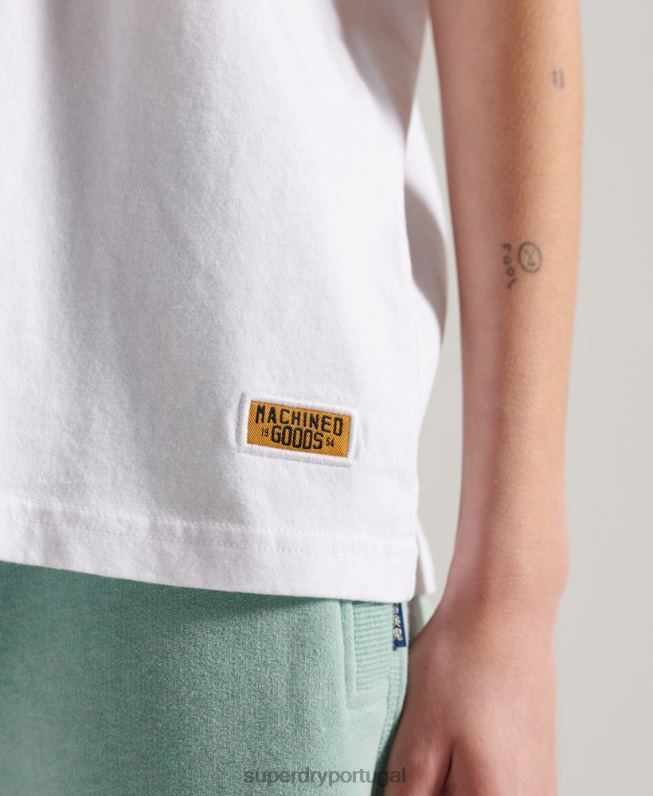 camiseta com brilho mulheres branco roupas Superdry 2208H2861
