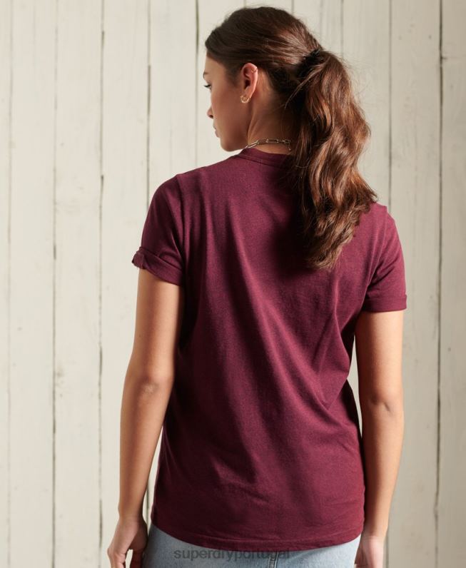camiseta com brilho mulheres vermelho roupas Superdry 2208H2818