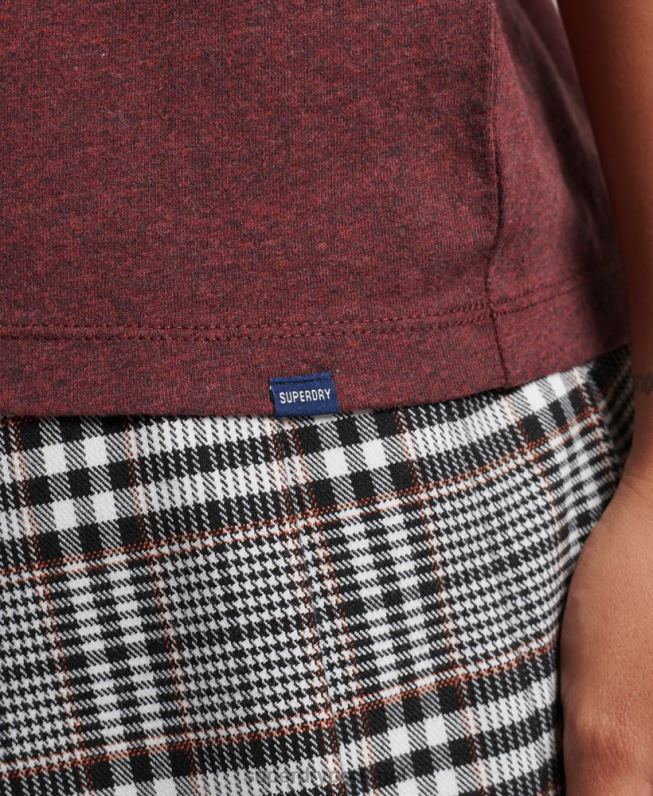 camiseta com logo essencial de algodão orgânico mulheres vermelho roupas Superdry 2208H6288