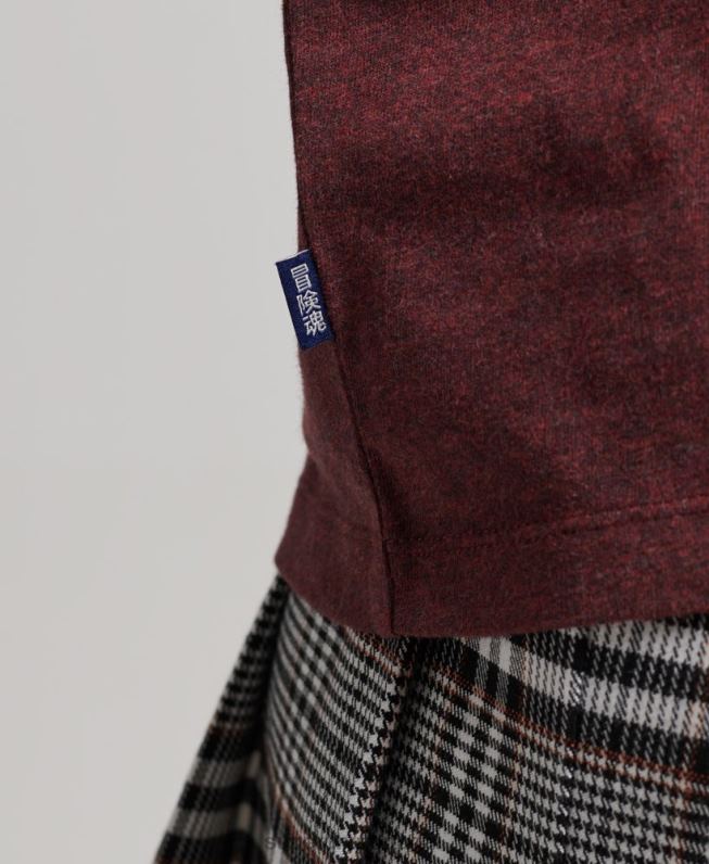 camiseta com logo essencial de algodão orgânico mulheres vermelho roupas Superdry 2208H6288