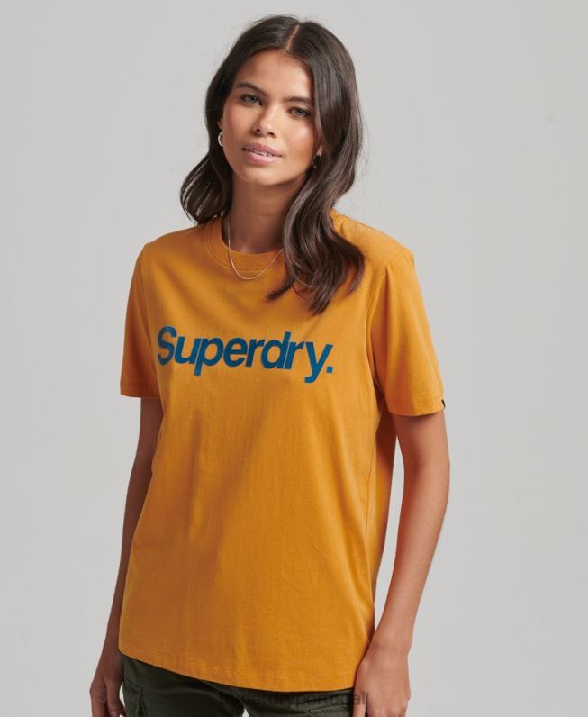 camiseta core logo anos 80 mulheres ouro roupas Superdry 2208H2748