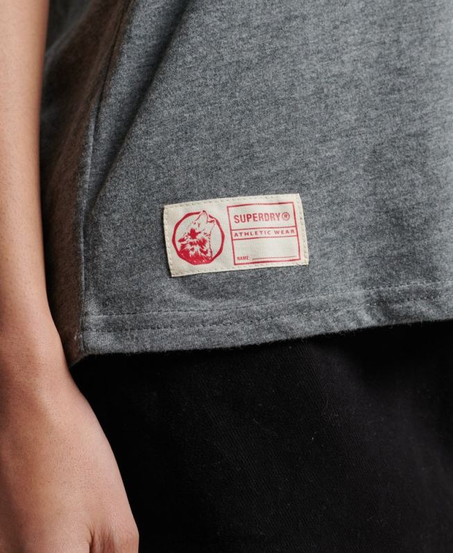 camiseta da faculdade estilo script vintage mulheres cinza roupas Superdry 2208H6258