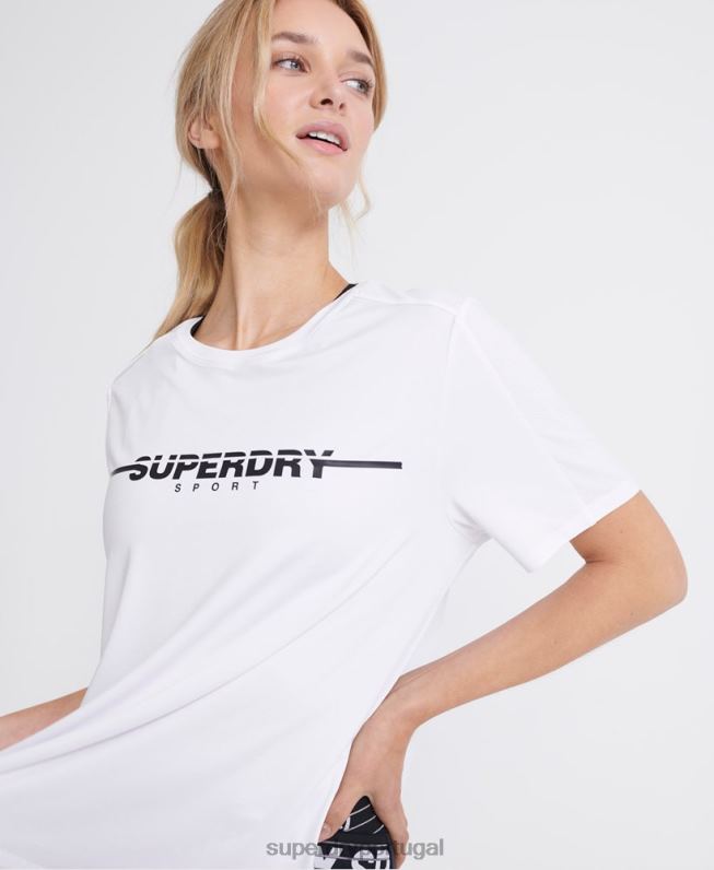 camiseta de academia mulheres branco roupas Superdry 2208H2865