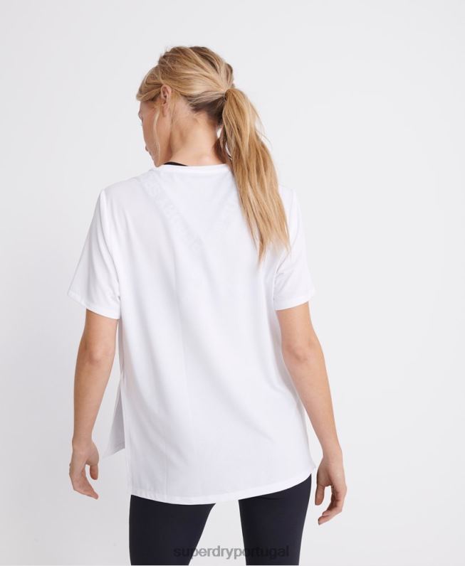 camiseta de academia mulheres branco roupas Superdry 2208H2865