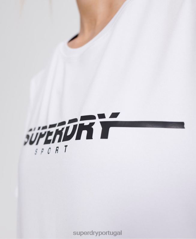 camiseta de academia mulheres branco roupas Superdry 2208H2865