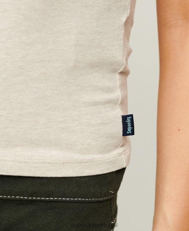 camiseta de bebê de beisebol mulheres creme roupas Superdry 2208H2096