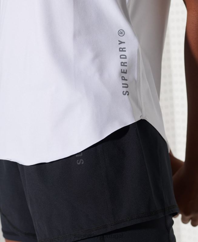 camiseta de corrida grátis mulheres branco roupas Superdry 2208H2844