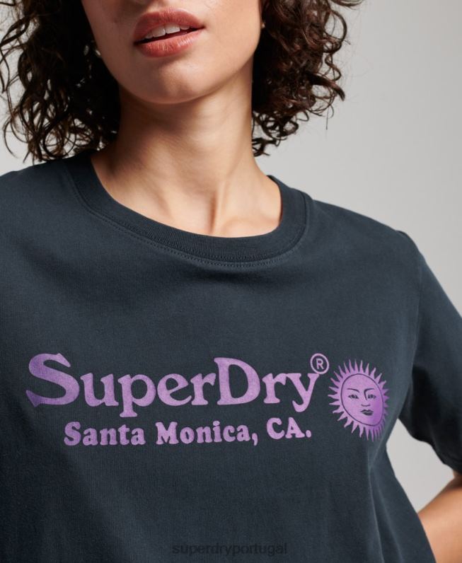 camiseta de evento vintage mulheres marinha roupas Superdry 2208H2196
