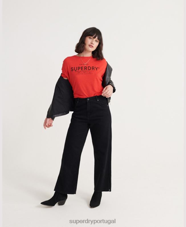 camiseta de linho do deserto mulheres vermelho roupas Superdry 2208H6765