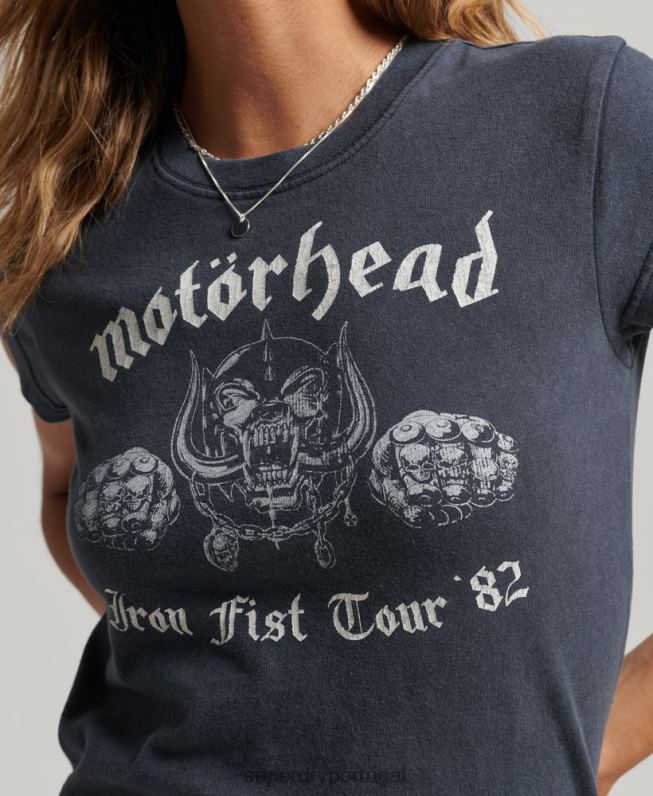 camiseta de manga curta motorhead mulheres preto roupas Superdry 2208H2620