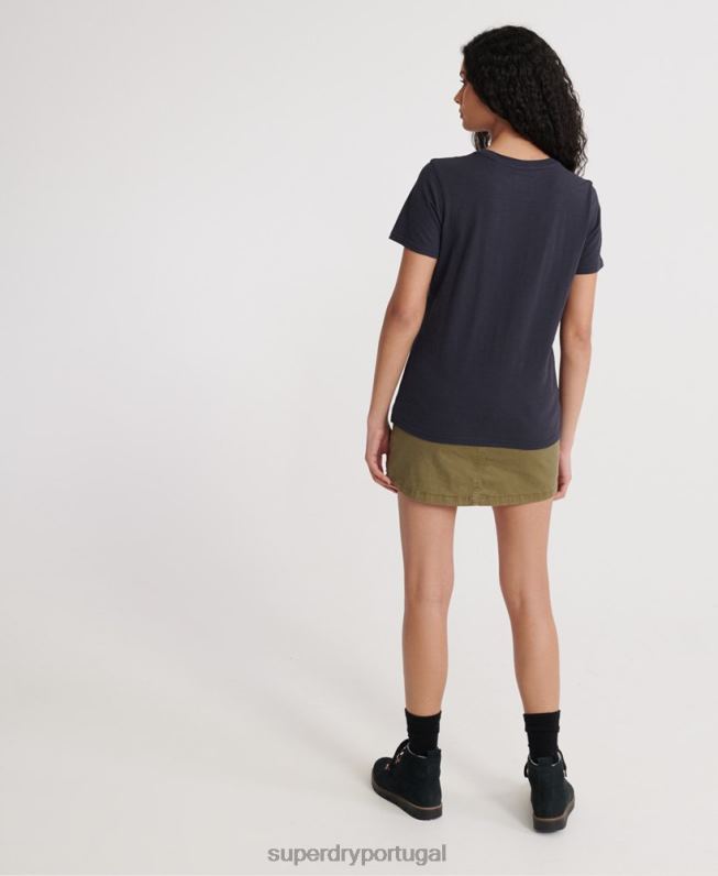 camiseta de trabalho mulheres marinha roupas Superdry 2208H2863