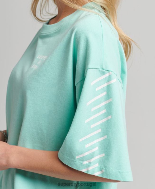 camiseta esporte core mulheres azul roupas Superdry 2208H2801