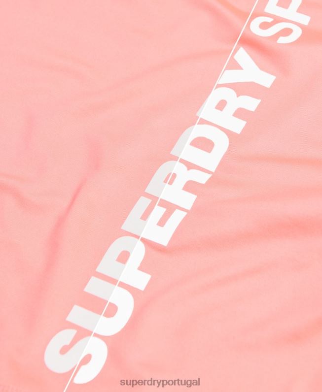 camiseta essencial para treino mulheres coral roupas Superdry 2208H2854