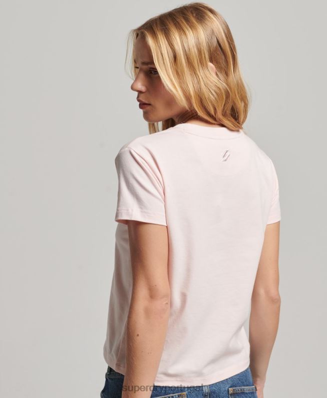 camiseta estampada anos 90 mulheres rosa roupas Superdry 2208H2655