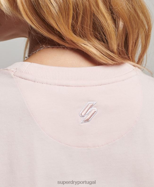 camiseta estampada anos 90 mulheres rosa roupas Superdry 2208H2655