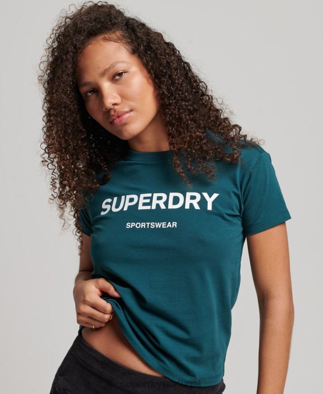 camiseta estampada anos 90 mulheres verde roupas Superdry 2208H2639