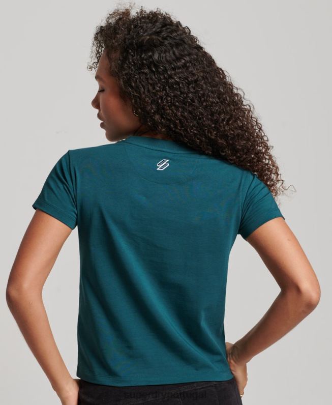 camiseta estampada anos 90 mulheres verde roupas Superdry 2208H2639