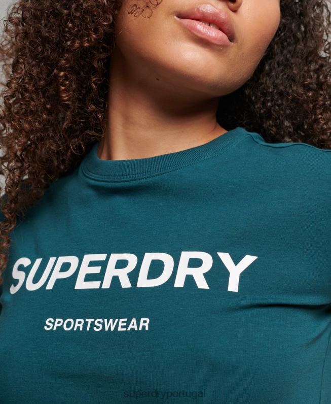camiseta estampada anos 90 mulheres verde roupas Superdry 2208H2639