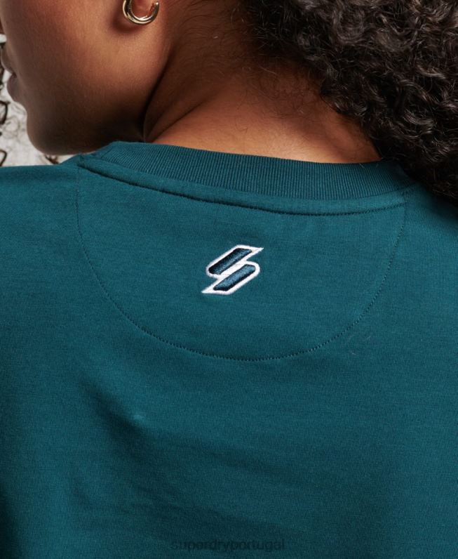 camiseta estampada anos 90 mulheres verde roupas Superdry 2208H2639