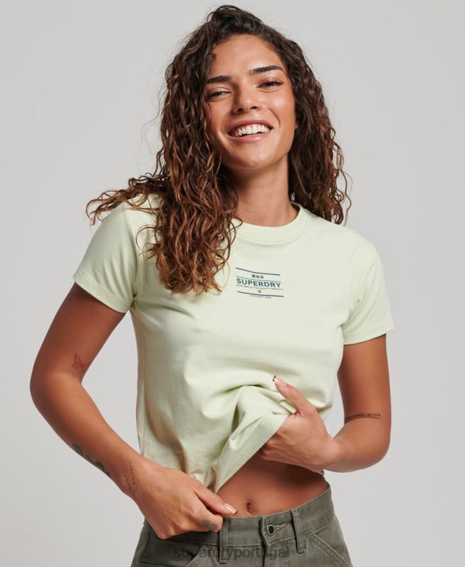 camiseta estampada anos 90 mulheres verde roupas Superdry 2208H2718