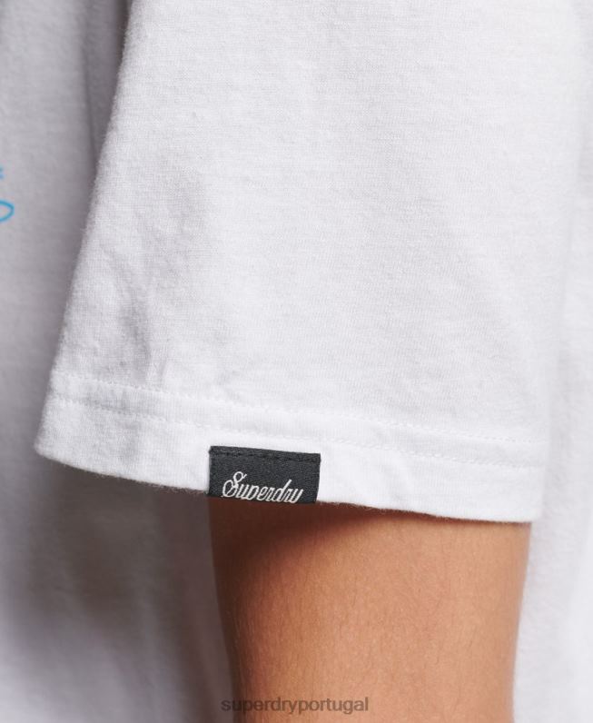 camiseta estampada woodland mulheres branco roupas Superdry 2208H2736