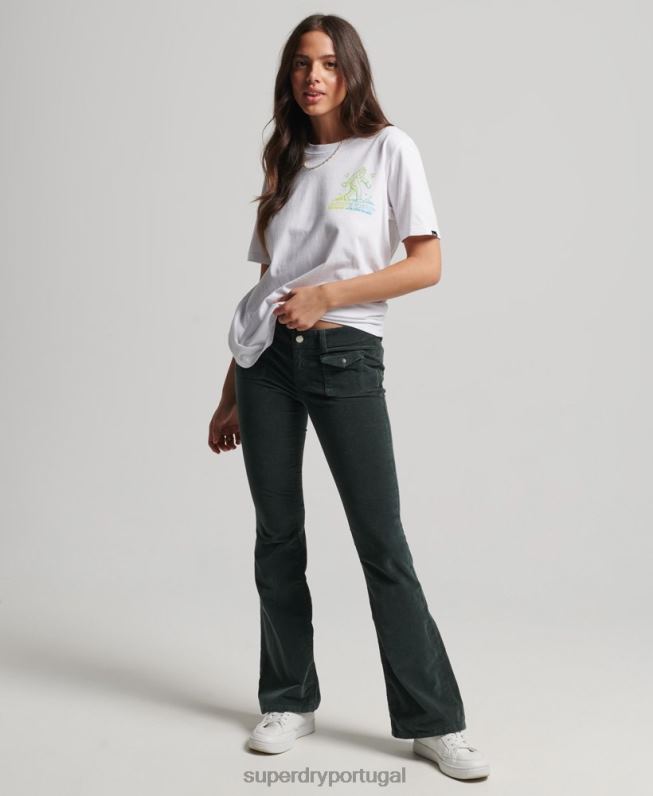 camiseta estampada woodland mulheres branco roupas Superdry 2208H2736