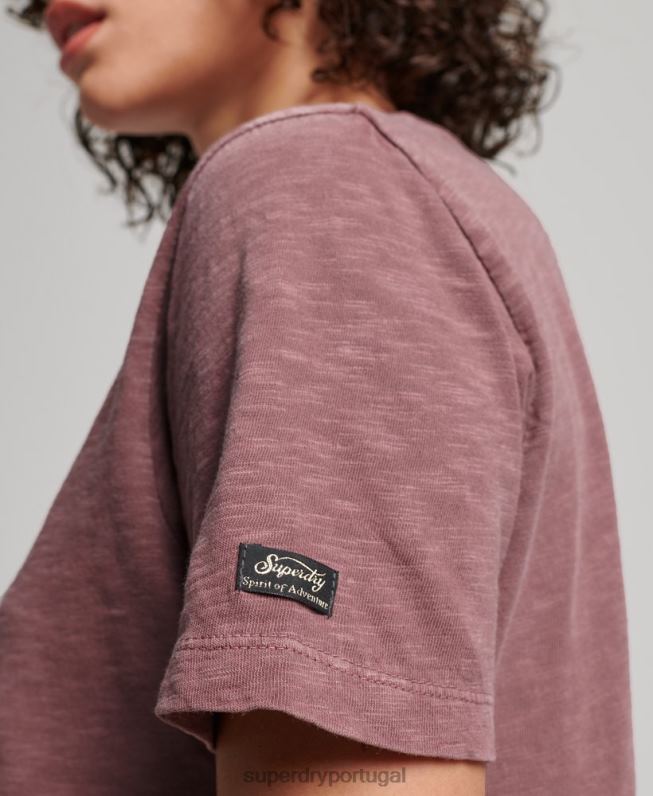 camiseta floral superestado mulheres roxo roupas Superdry 2208H2618