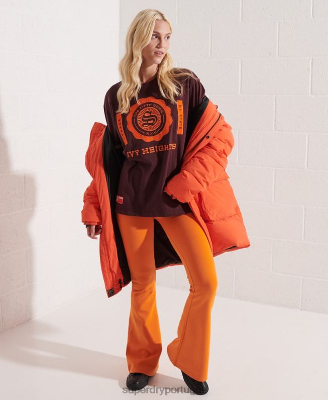 camiseta gráfica da faculdade mulheres vermelho roupas Superdry 2208H2741