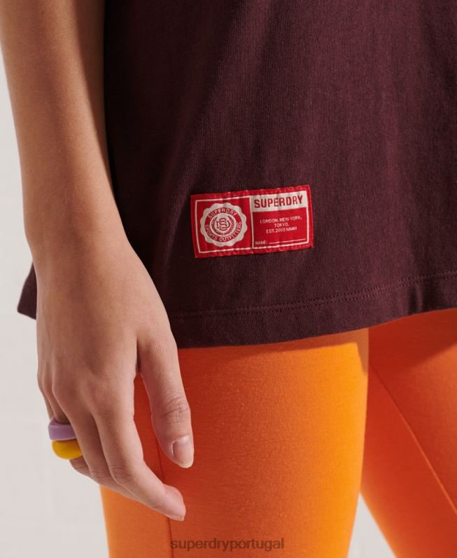 camiseta gráfica da faculdade mulheres vermelho roupas Superdry 2208H2741