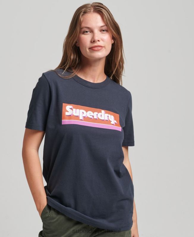 camiseta guia comercial mulheres marinha roupas Superdry 2208H2754