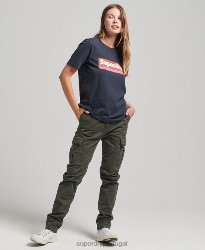camiseta guia comercial mulheres marinha roupas Superdry 2208H2754