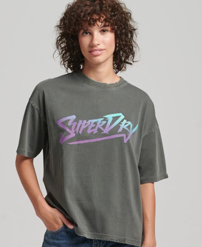 camiseta indie mark mulheres verde roupas Superdry 2208H2790