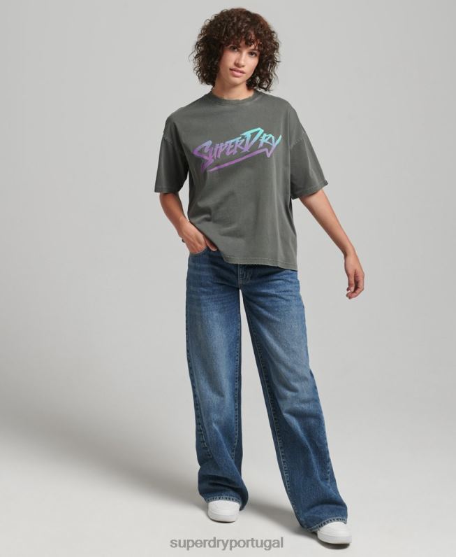 camiseta indie mark mulheres verde roupas Superdry 2208H2790