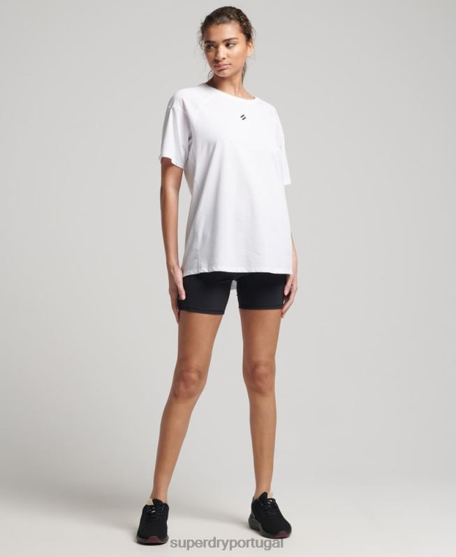 camiseta manga curta corrida mulheres branco roupas Superdry 2208H6317