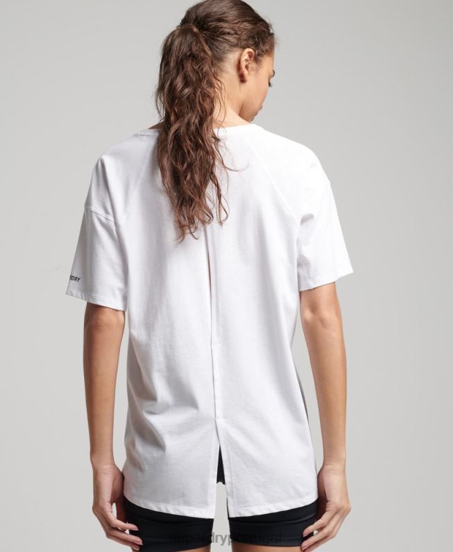 camiseta manga curta corrida mulheres branco roupas Superdry 2208H6317
