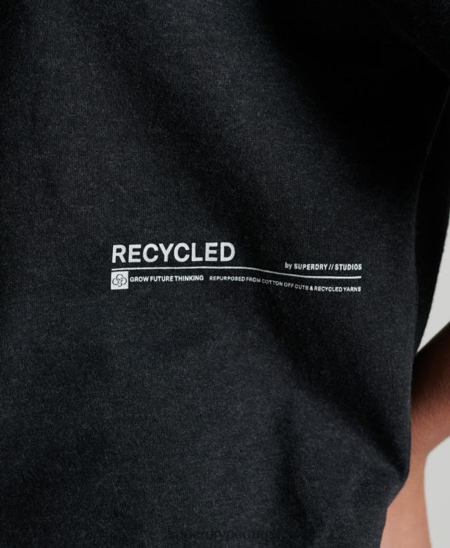 camiseta micro mid reciclada mulheres preto roupas Superdry 2208H2849