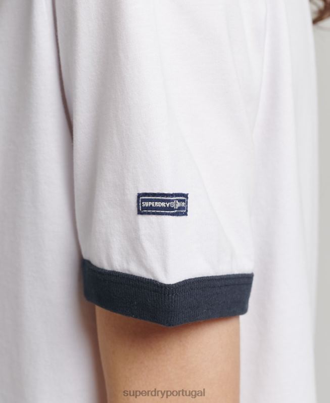 camiseta nostalgia cooper mulheres branco roupas Superdry 2208H6309