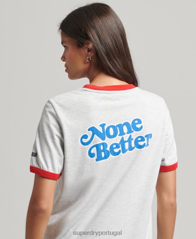 camiseta nostalgia cooper mulheres cinza roupas Superdry 2208H6209