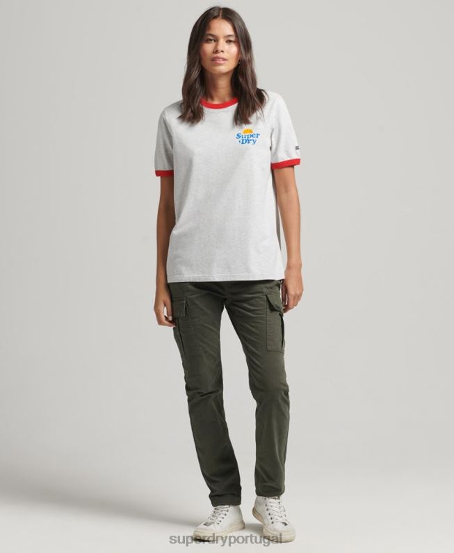 camiseta nostalgia cooper mulheres cinza roupas Superdry 2208H6209