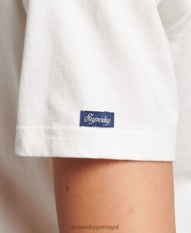 camiseta orgulho e artesanato mulheres branco roupas Superdry 2208H2791
