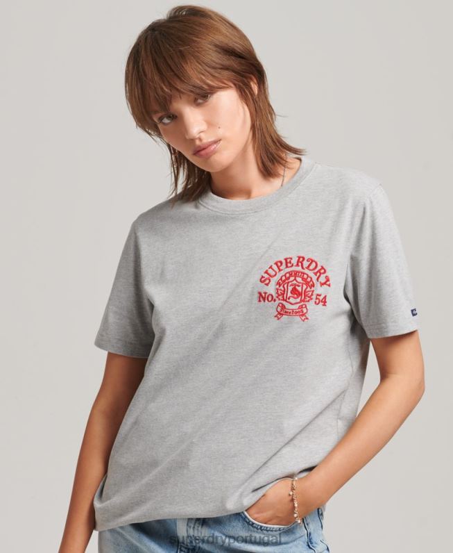 camiseta orgulho e artesanato mulheres cinza roupas Superdry 2208H2808