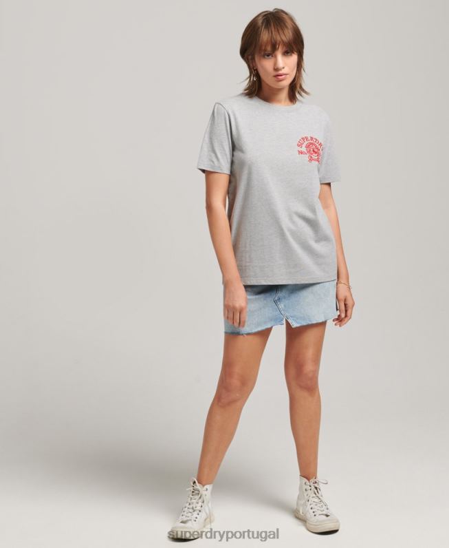 camiseta orgulho e artesanato mulheres cinza roupas Superdry 2208H2808