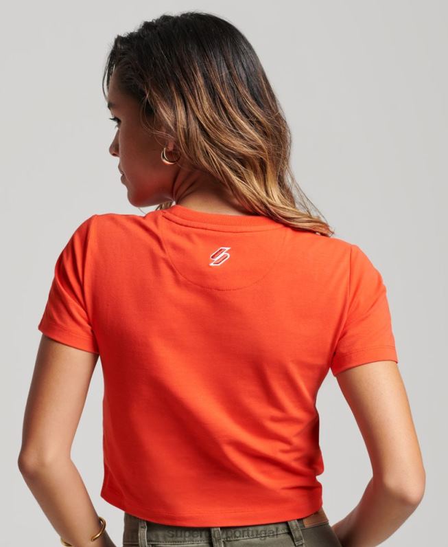 camiseta pequena gráfica mulheres vermelho roupas Superdry 2208H2214